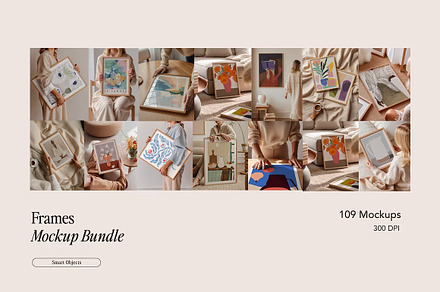 109 Interior Frame Mockup Bundle PSD