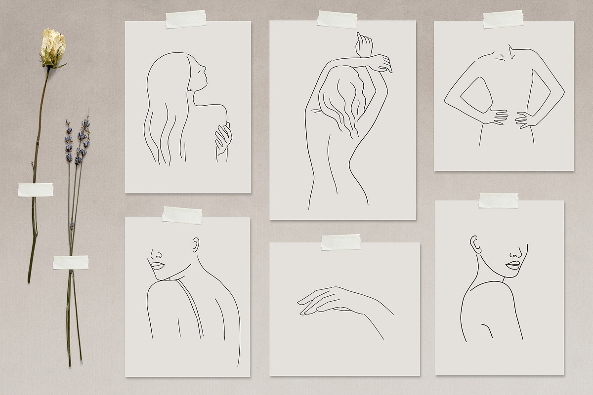 Woman Line Art Collection, a Person Illustration by mejorana (Photo 2 of 10)