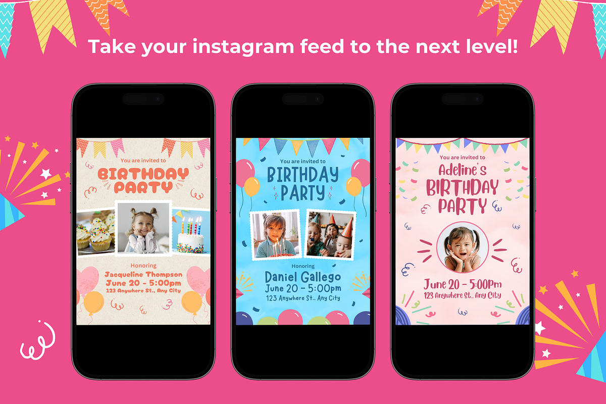 Kids Birthday Party Invitations, a Templates & Theme by TemplateCastleStore (Photo 5 of 9)