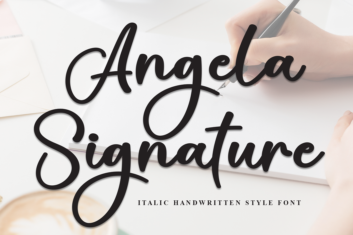 Angela Signature | Script Font, a Handwritten Font by Scratchones (Photo 1 of 8)