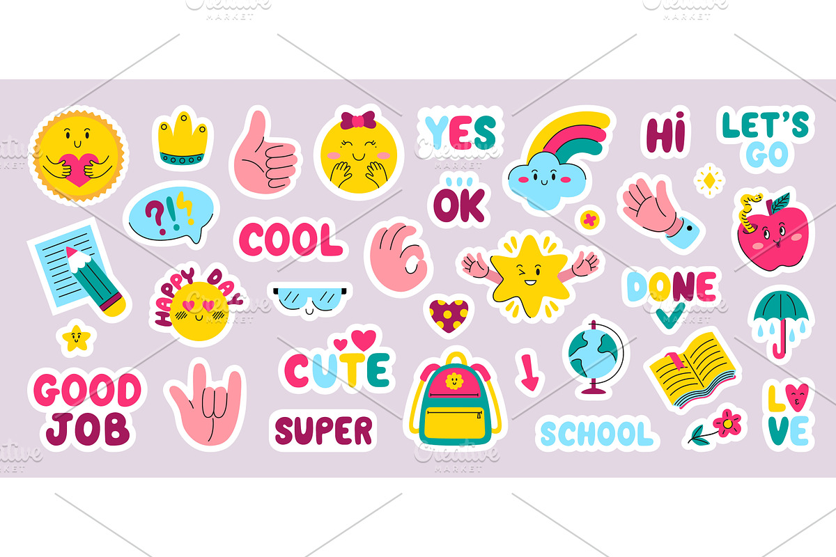 Kids diary stickers. Funny planners, an Illustration by Valerie Bodnar