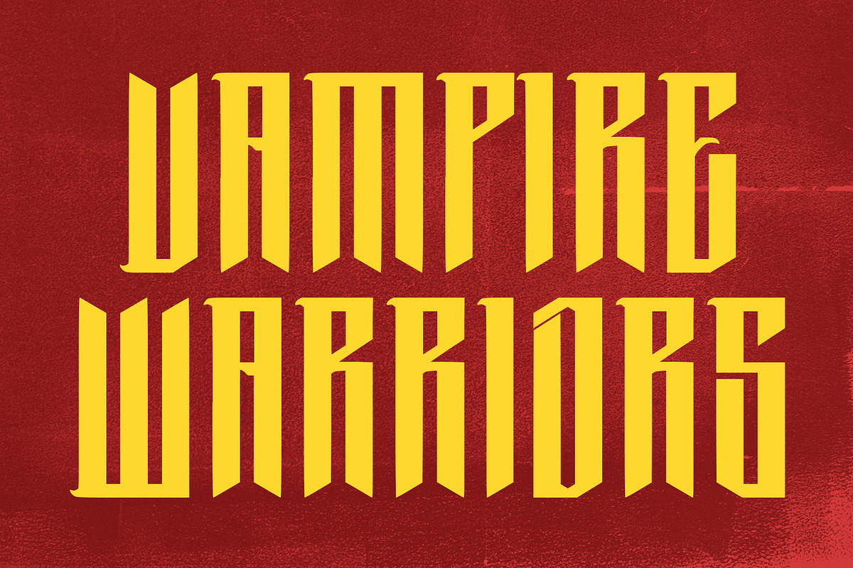 Pholest Horror Sans Display Font, a Blackletter Font by Maulana Creative (Photo 4 of 7)