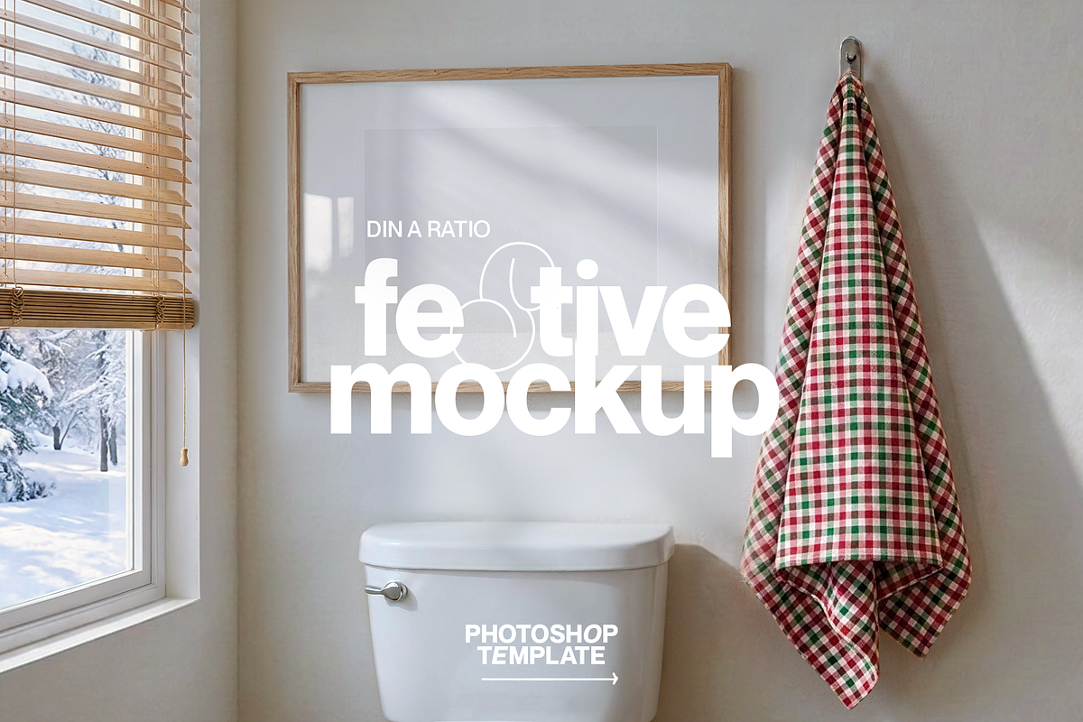 DIN A Festive Bathroom Mockup, a Household Mockup by WasMockups (Photo 1 of 6)