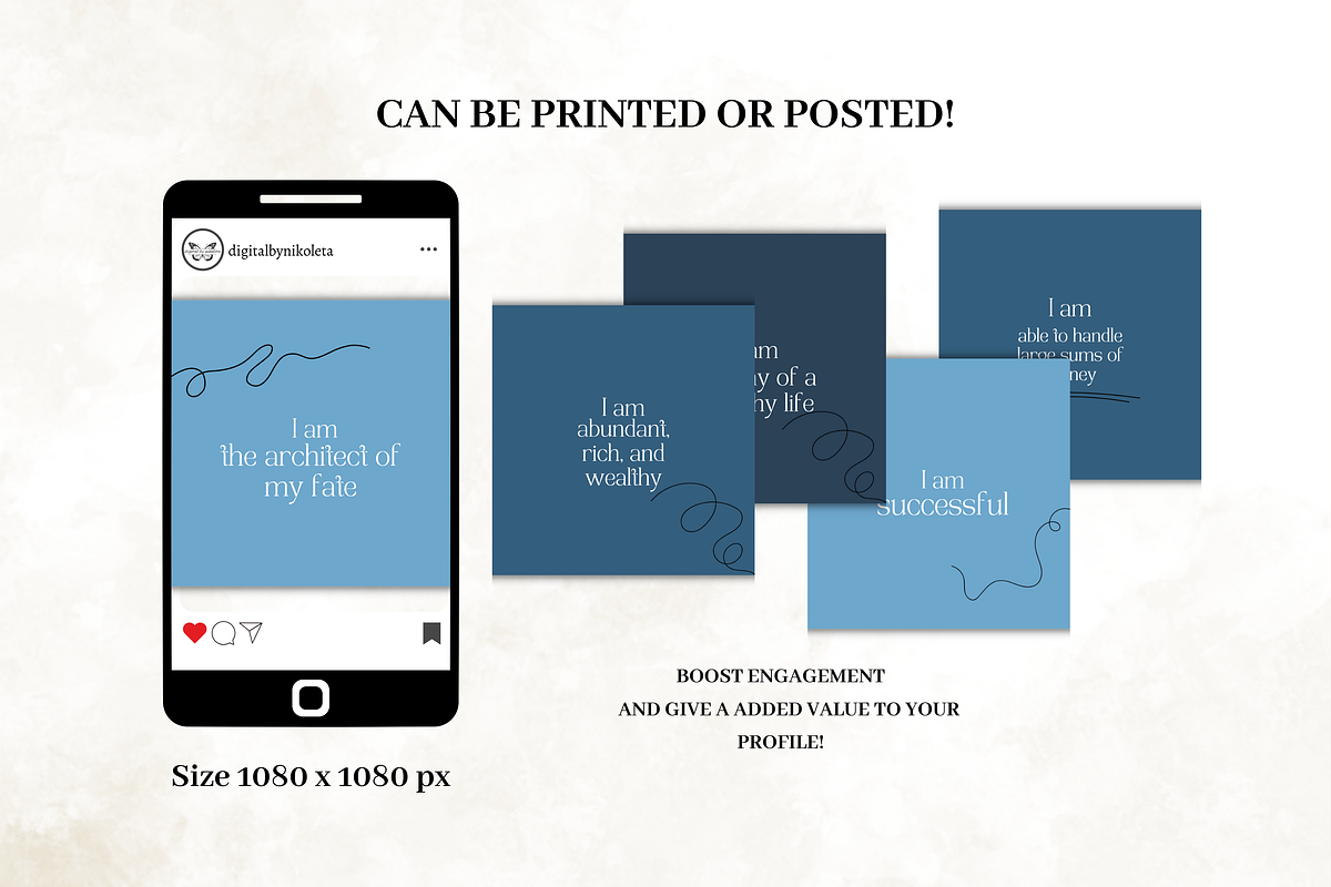 Affirmation Card of Deck Template, a Templates & Theme by Digital By Nikoleta (Photo 3 of 10)