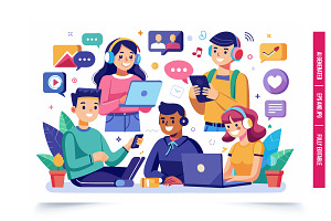 An illustration of a diverse group o, an Illustration by Tanuart