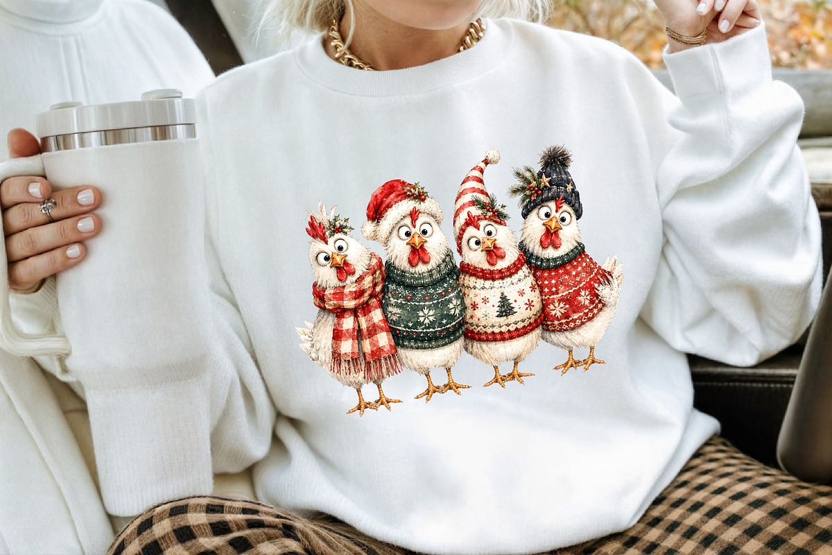 Christmas Chicken Winter Sublimation, a Seasonal Illustration by Creative Art (Photo 3 of 3)