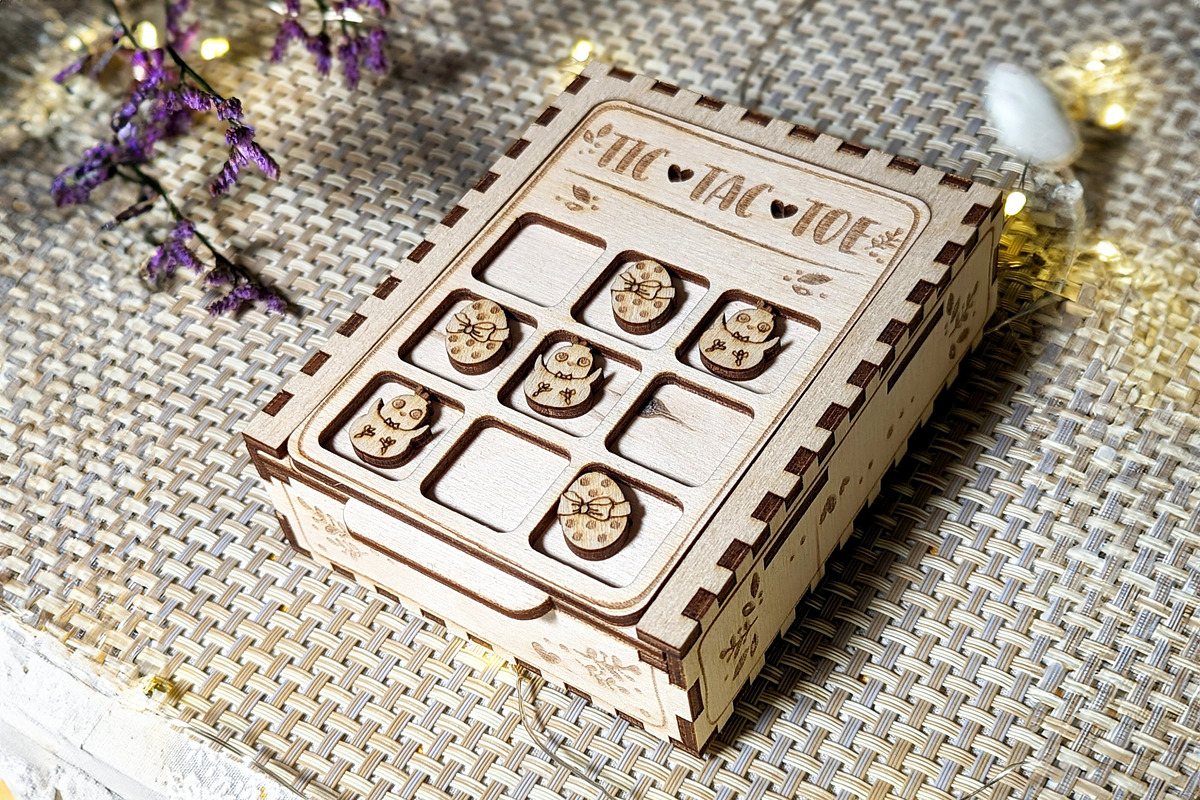 Tic Tac Toe - Laser Cut File, an Object Graphic by VectorPainter (Photo 6 of 18)