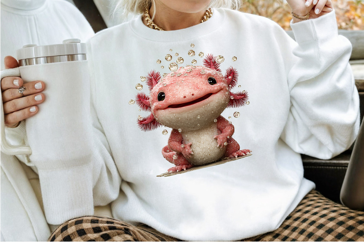 Watercolor Cute Axolotl Clipart Bund, an Illustration by Sublimation Artist (Photo 4 of 6)