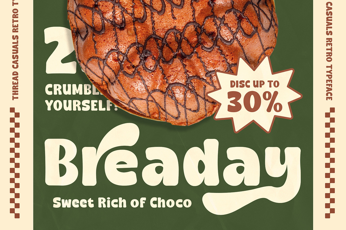 Thread Casuals - Retro Display Font, a Sans Serif Font by Inviline.co (Photo 5 of 10)