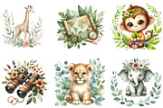 Watercolor Spring Safari Time, a Seasonal Illustration by DreamArtGraphic (Thumbnail 4 of 4)