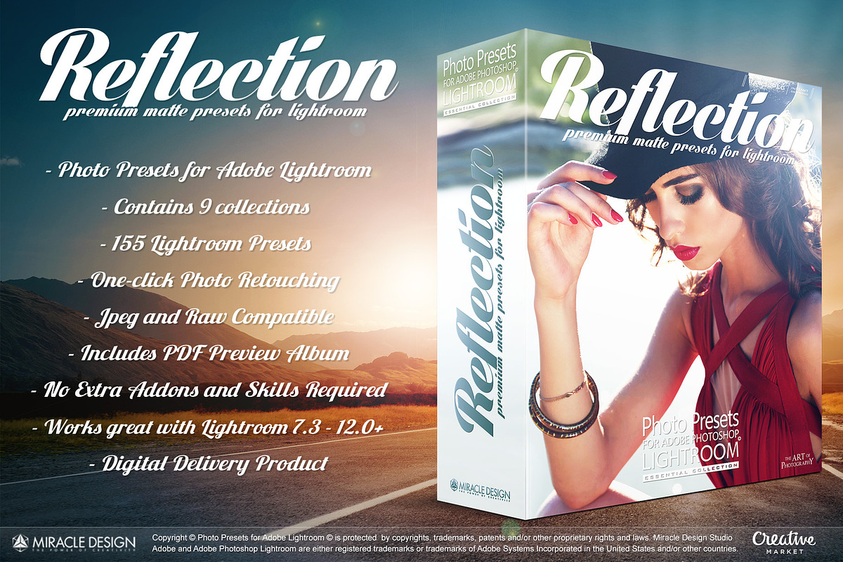 Presets for Lightroom / Reflection, an Action Add-On by Miracle_Design (Photo 1 of 31)