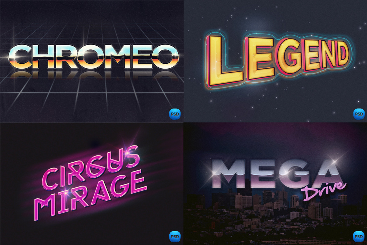 80's Typography Text Effects, a Layer Style Add-On by GothLab (Photo 2 of 3)