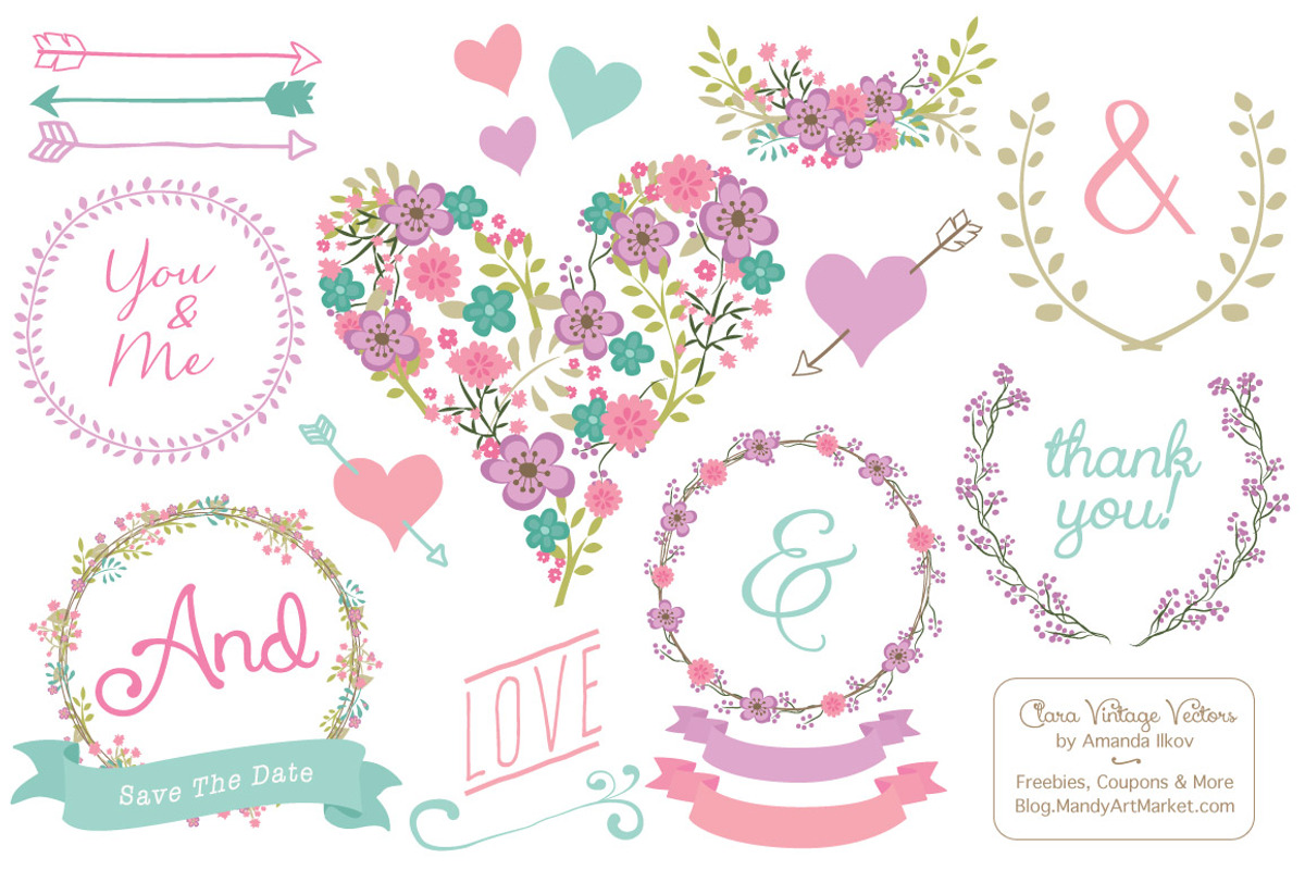 Vector Garden Party Vintage Flowers, an Illustration by Amanda Ilkov (Photo 1 of 4)