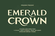 Emerald Crown - Stylish Sans, a Sans Serif Font by Fikryal Studio (Thumbnail 1 of 12)
