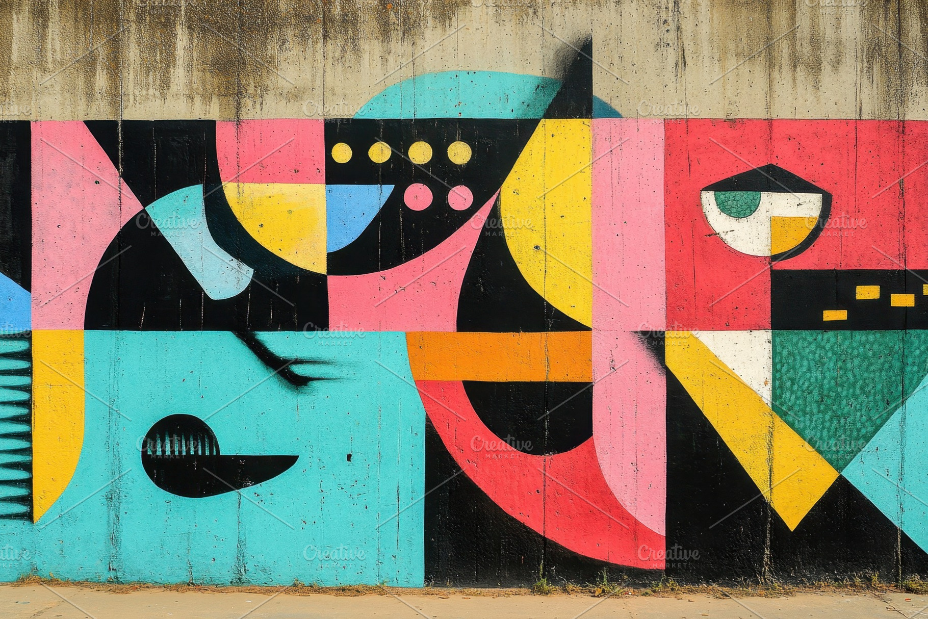 Colorful abstract street art adornin, a Photo by Iftikhar Alam