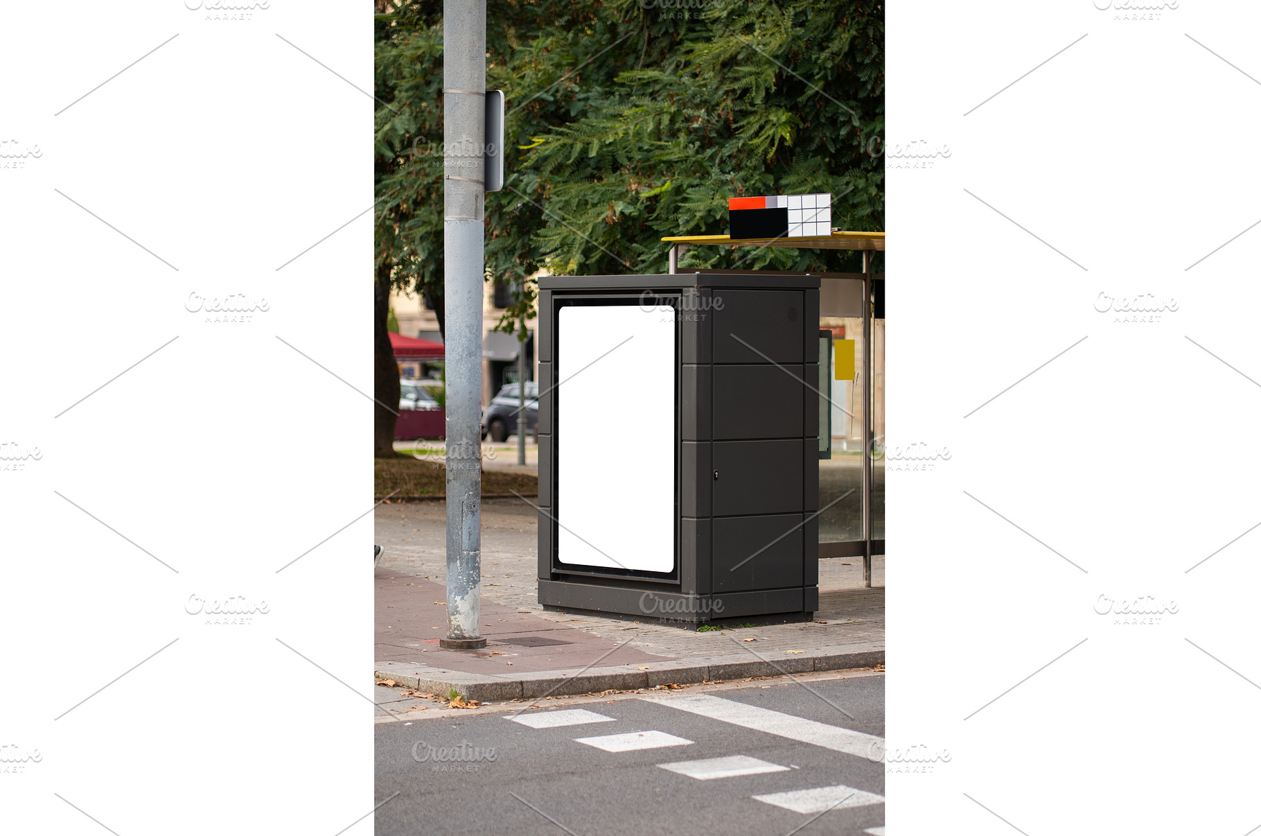 Blank white billboard mockup at a, an Architecture Photo by volodymyrshtun13795