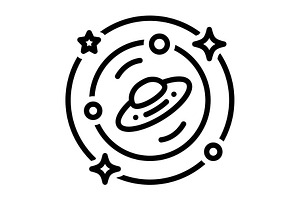 Space galax blak icon, an Outline Icon by Creative priyanka