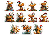 Quirky Christmas Cat Clipart, a Seasonal Illustration by Nicolle's Colorful Art (Thumbnail 5 of 5)