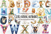 Cute Animal Alphabet Clipart Bundle, an Illustration by Designworld (Thumbnail 1 of 6)