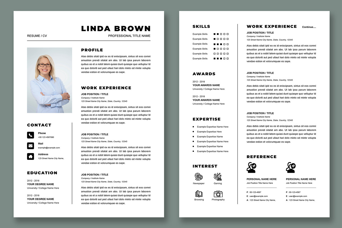 Clean Resume Layout, a Resume Template by ContestDesign (Photo 2 of 3)
