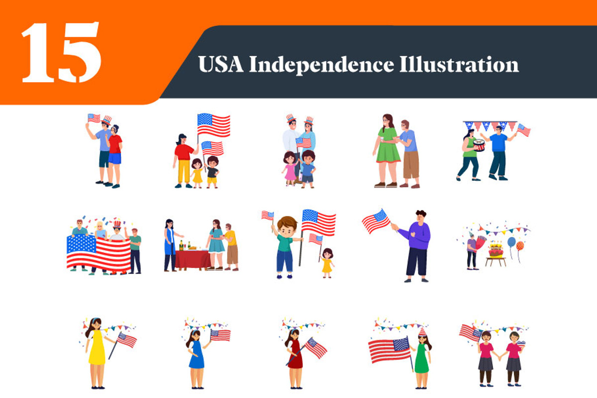 USA Independence Day Illustrations, a Person Illustration by EllaMaiyaali (Photo 2 of 3)