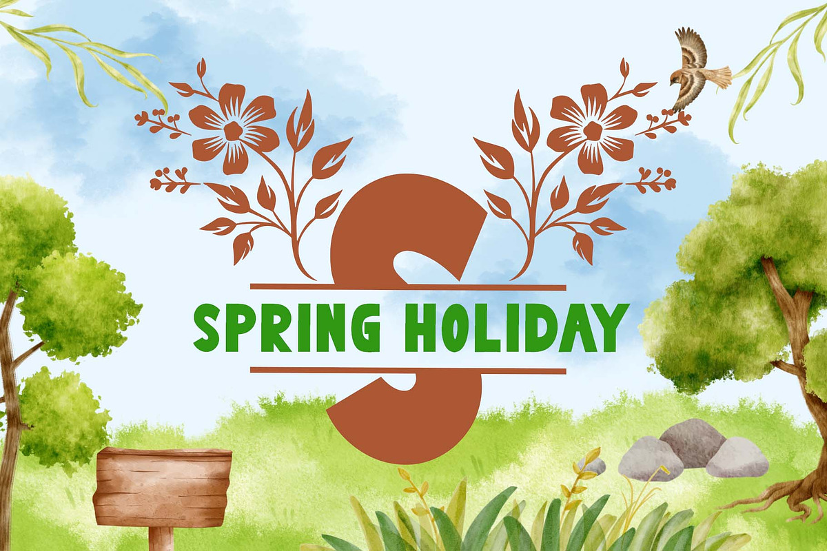 Beautiful Spring Flowers Monogram, a Handwritten Font by Yoga Letter (Photo 3 of 6)