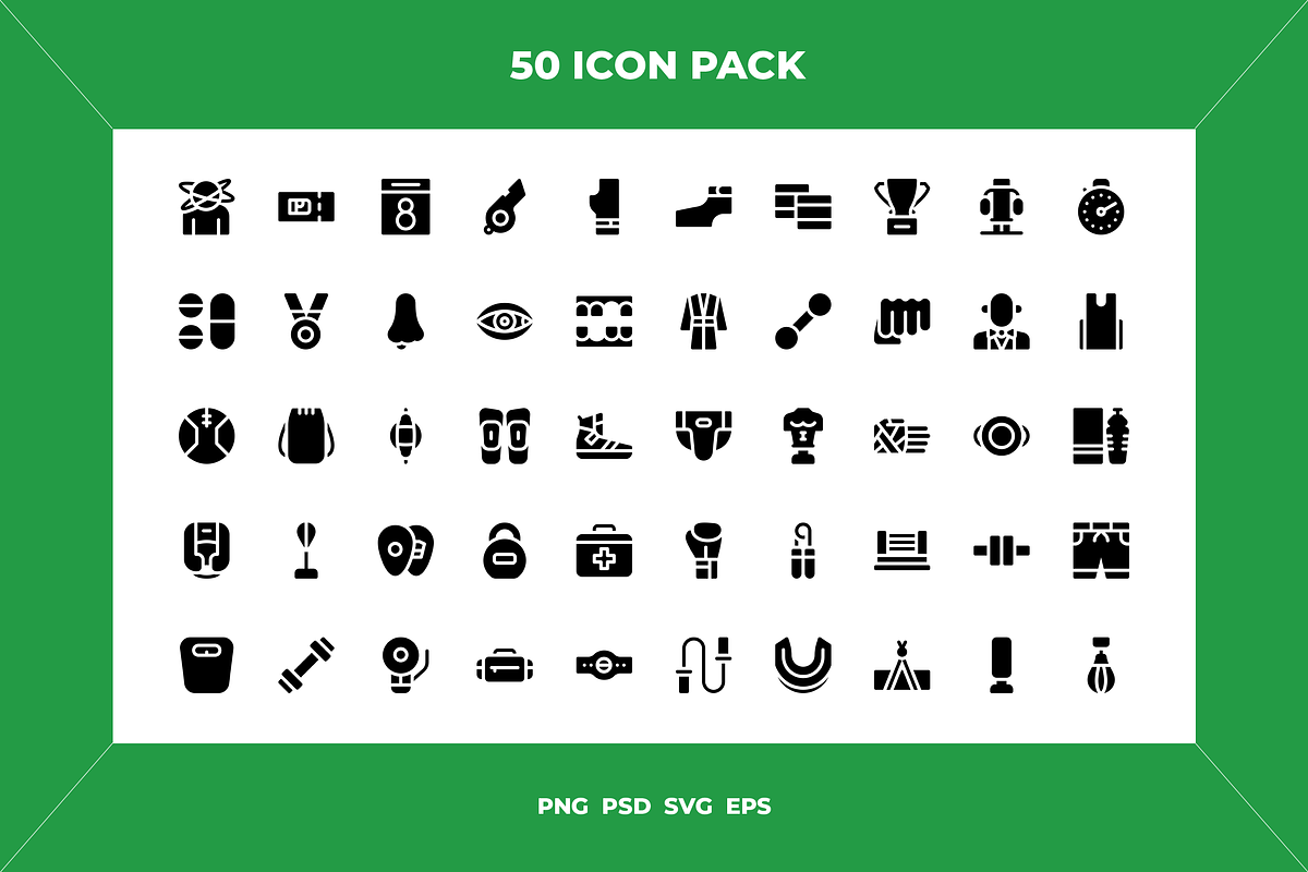 Boxing icons, an Outline Icon by Wencory (Photo 1 of 2)