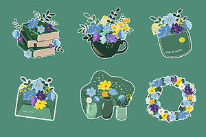 SET OF SUMMER STICKERS