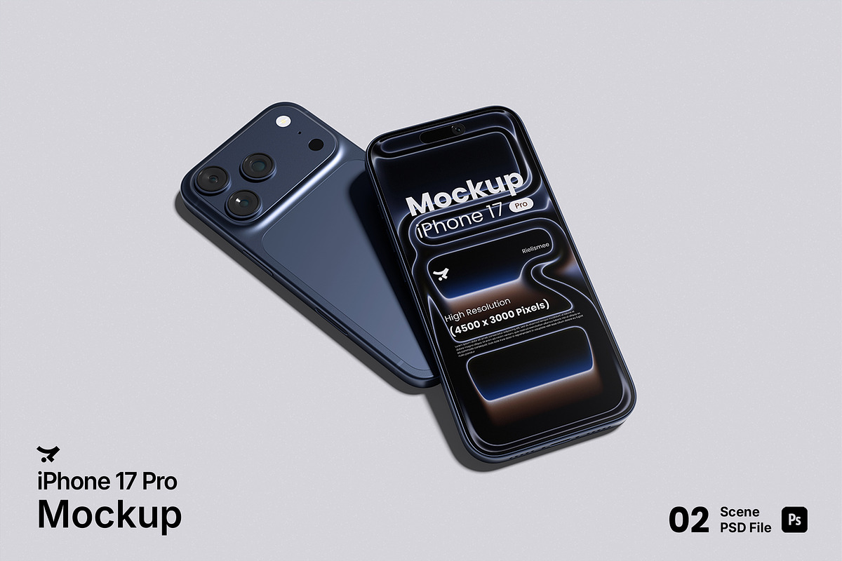 iPhone 17 Pro Mockup Bundle Set, an iPhone Mockup by Rielismee (Photo 1 of 5)