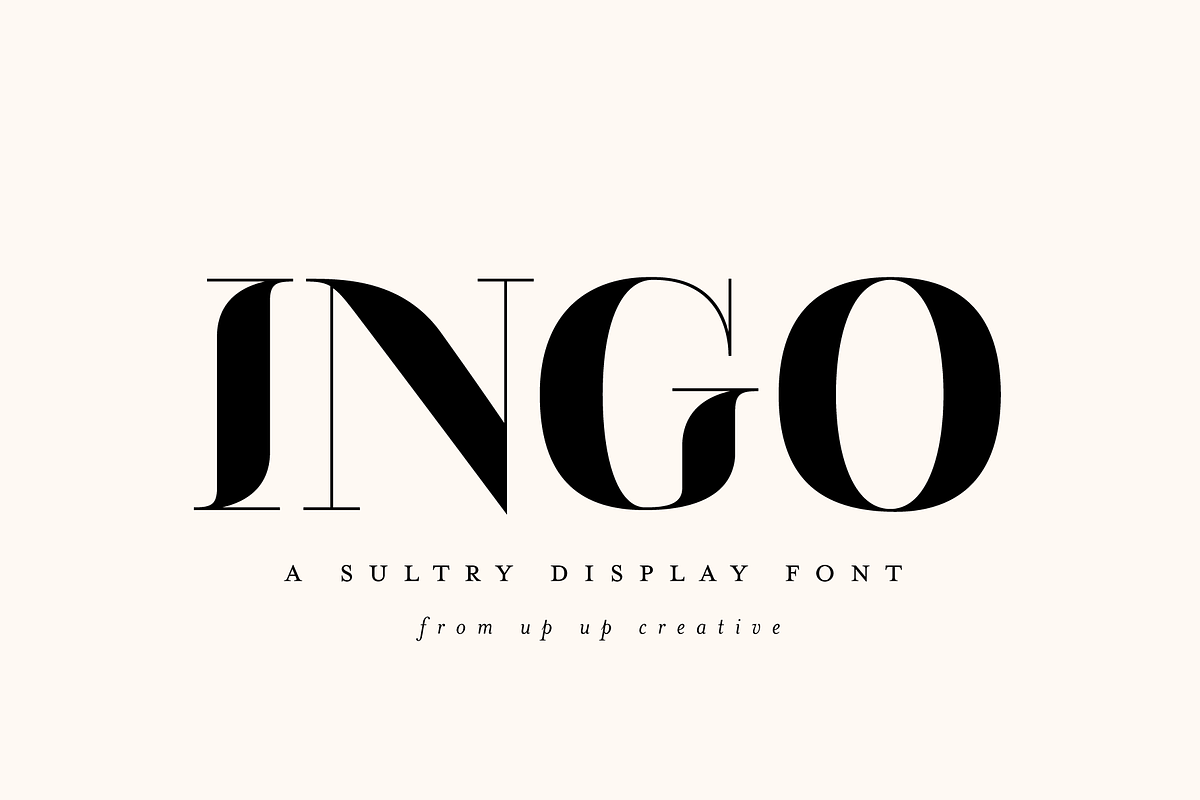Ingo Display Font, a Sans Serif Font by Up Up Creative (Photo 1 of 10)