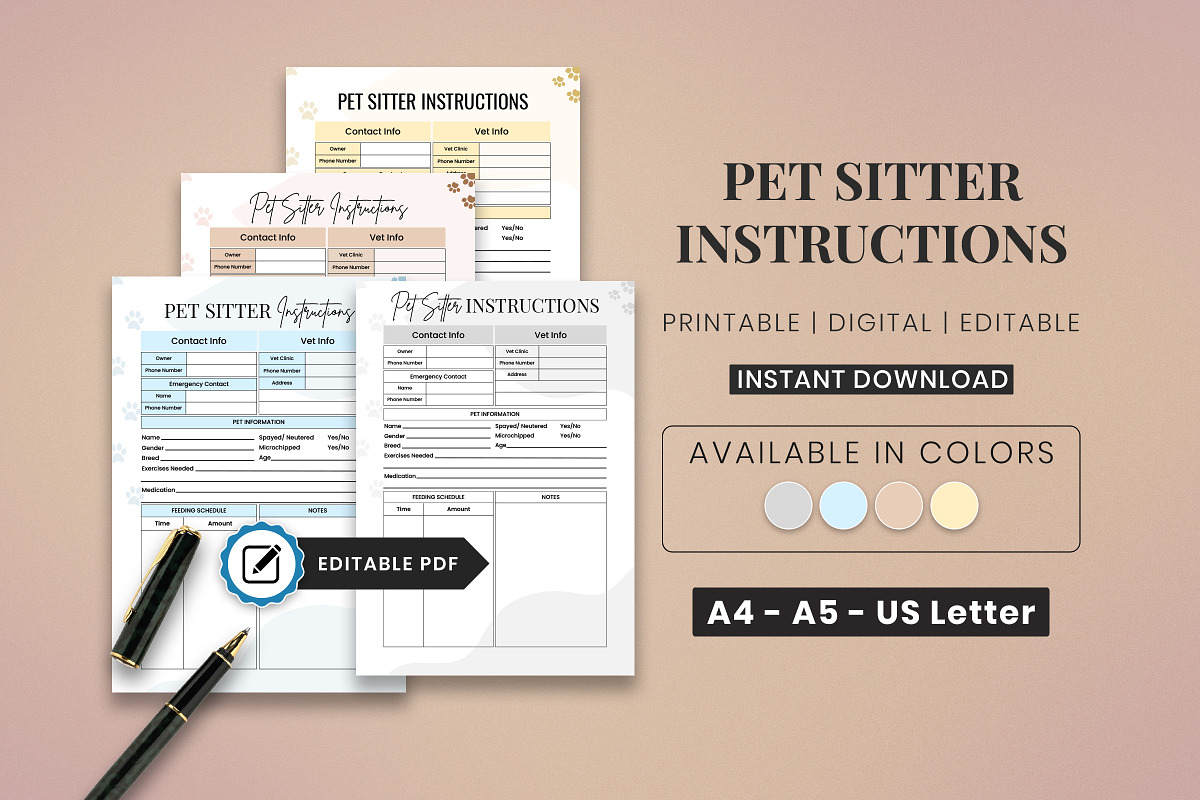 Editable Pet Sitter Instructions, a Templates & Theme by Snapybiz (Photo 1 of 10)