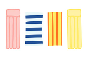 Pool raft, mattress float, beach, an Object Illustration by sceptical cactus