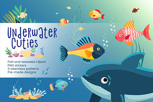 Cute fish and sealife design bundle