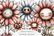Whimsical flower clipart, an Illustration by SinaCreation (Thumbnail 1 of 11)