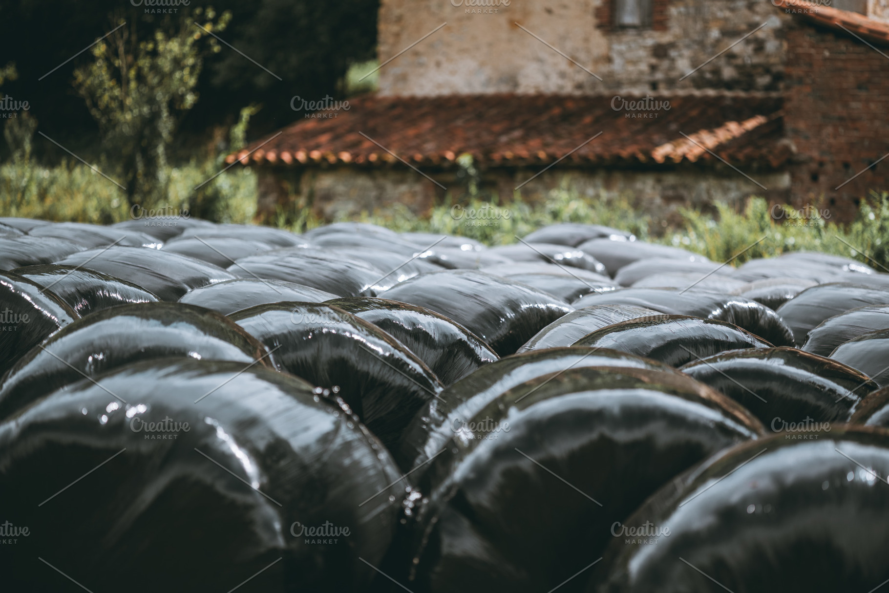 Silage bale texture selective focus, an Industrial Photo by SkyNext