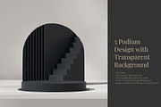 5 Podium with Transparent Background, a Background Graphic by faustudio (Thumbnail 1 of 7)