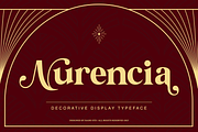Nurencia Decorative Display Font, a Serif Font by Rasio Studio (Thumbnail 1 of 10)