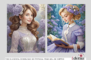 Lavender Female Characters Papers, a Wallpaper Graphic by EdeniaArtStudio (Thumbnail 5 of 7)
