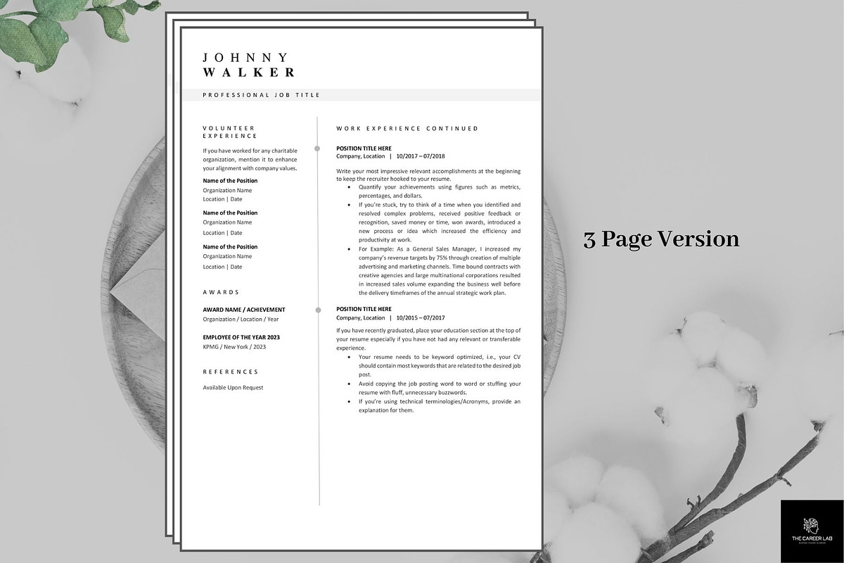 Resume/CV classic photo template, a Resume Template by The Career Lab (Photo 5 of 10)