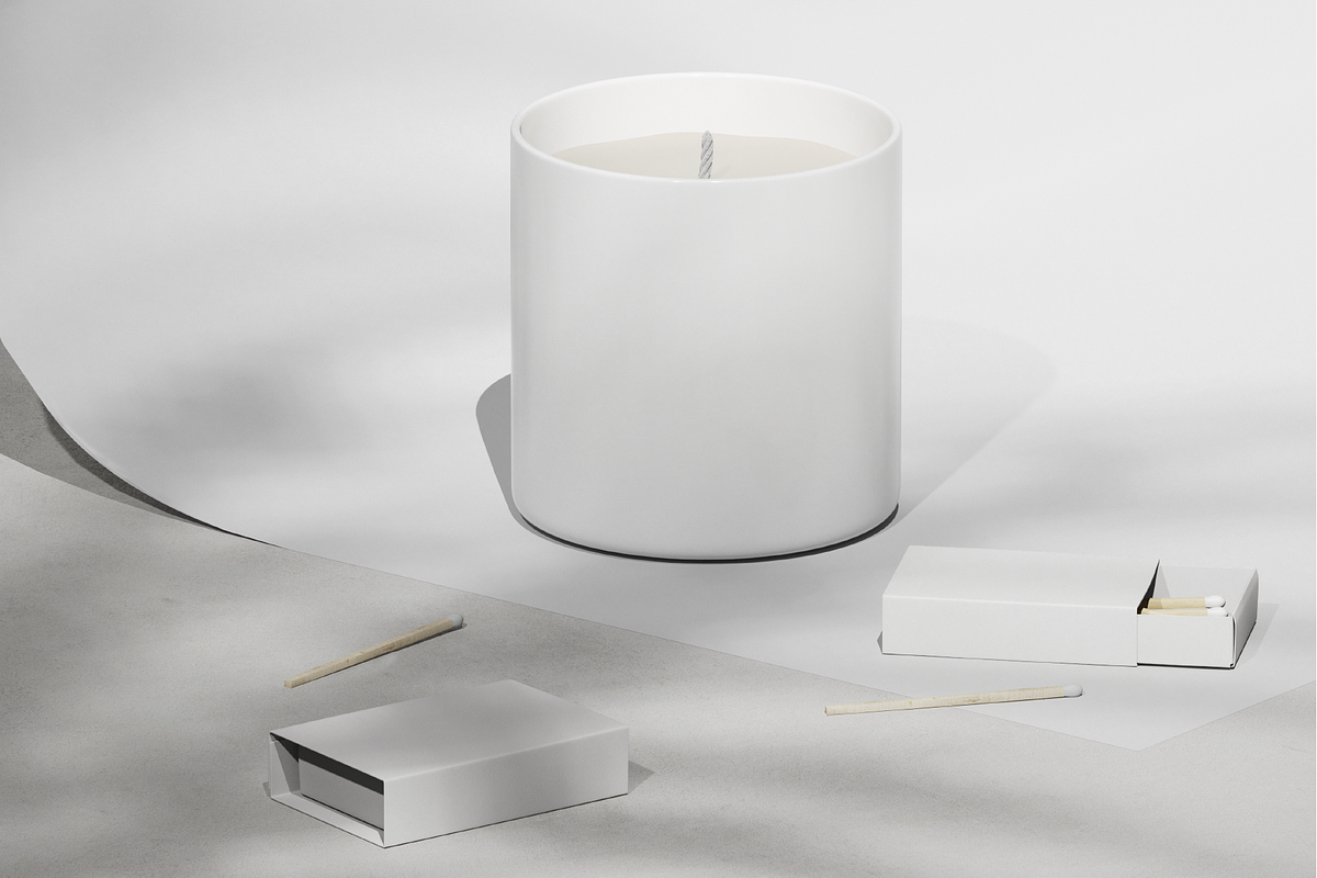 NMC - 01 Candle & matchbox mockup, a Packaging Mockup by NOMINA (Photo 3 of 3)