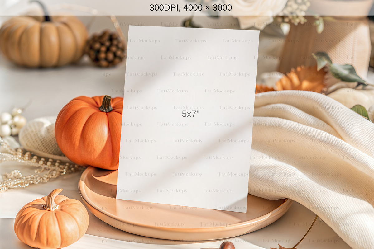 Autumn Wedding Invitation Mockup, an Advertising Mockup by TatiMockup (Photo 2 of 4)