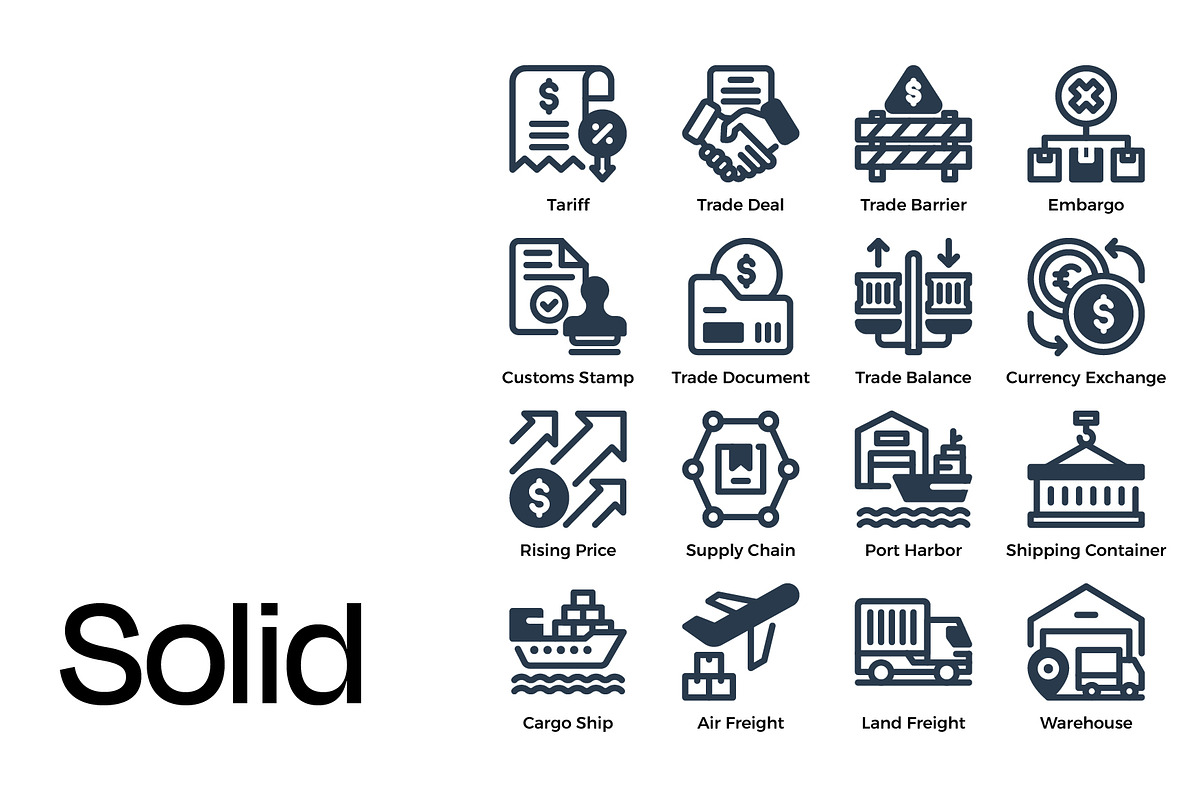 Global Trade Icon Set, a Duotone Icon by Eklip Studio (Photo 1 of 3)