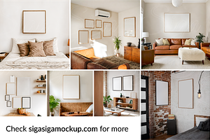 Gallery Wall Frame Mockup Set 6 PSD