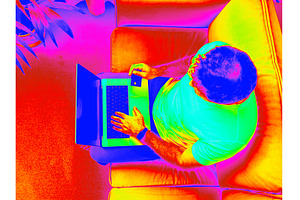 Infrared Thermal Image of man using, a Technology Photo by Fascinadora