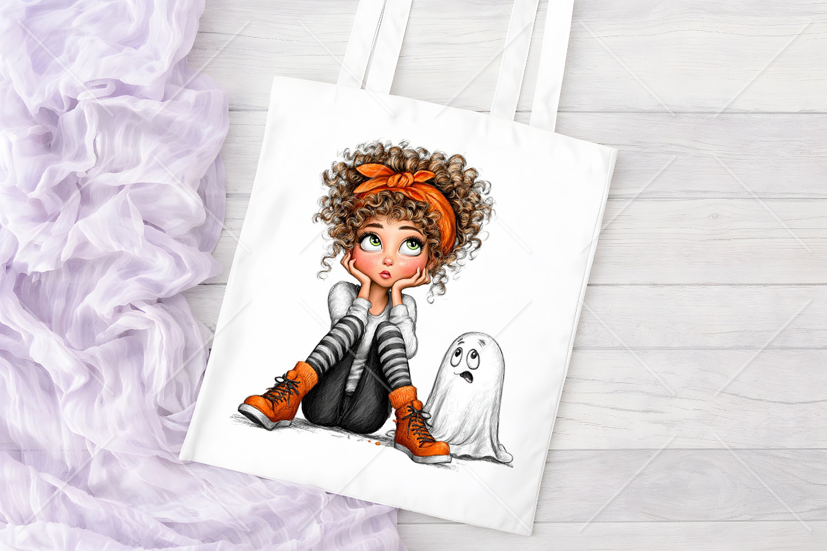 Whimsical Halloween Girl Ghost PNG, a Seasonal Illustration by Canvas Craft (Photo 8 of 10)