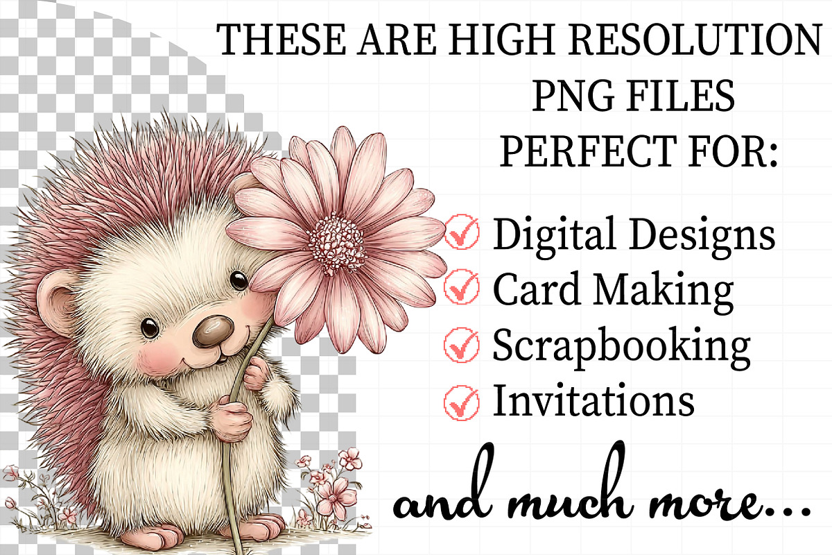 Whimsical Spring Hedgehog Clipart, an Illustration by Daily.Designs (Photo 2 of 8)