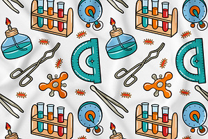 Science Kawaii Seamless Pattern Pack