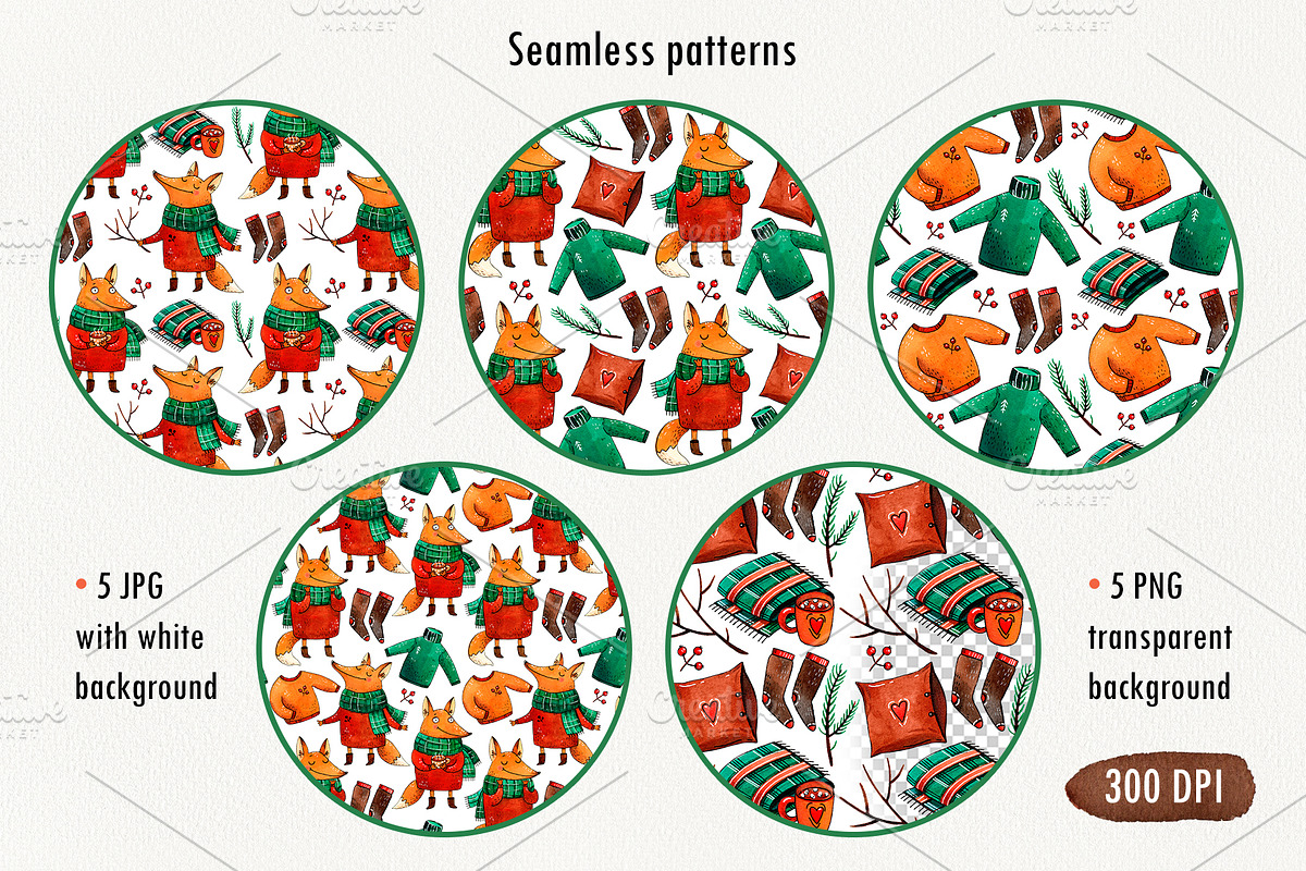 Cozy Fox set, an Animal Illustration by Ekaterina Goncharova (Photo 3 of 8)