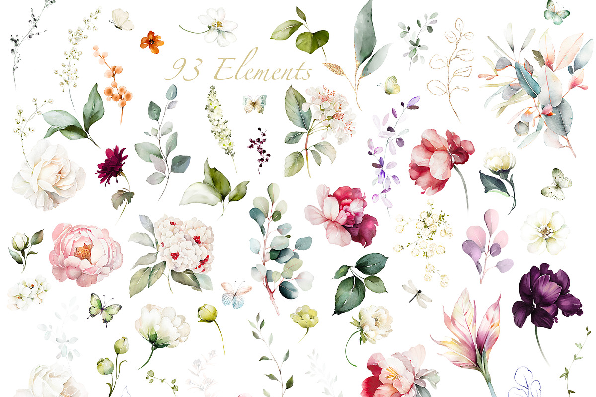 Watercolor tropical flowers, a Decorative Illustration by Lisima (Photo 8 of 11)
