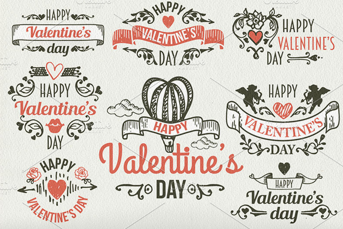 *200* Valentine's day elements, a Decorative Illustration by ARSCOR (Photo 2 of 7)
